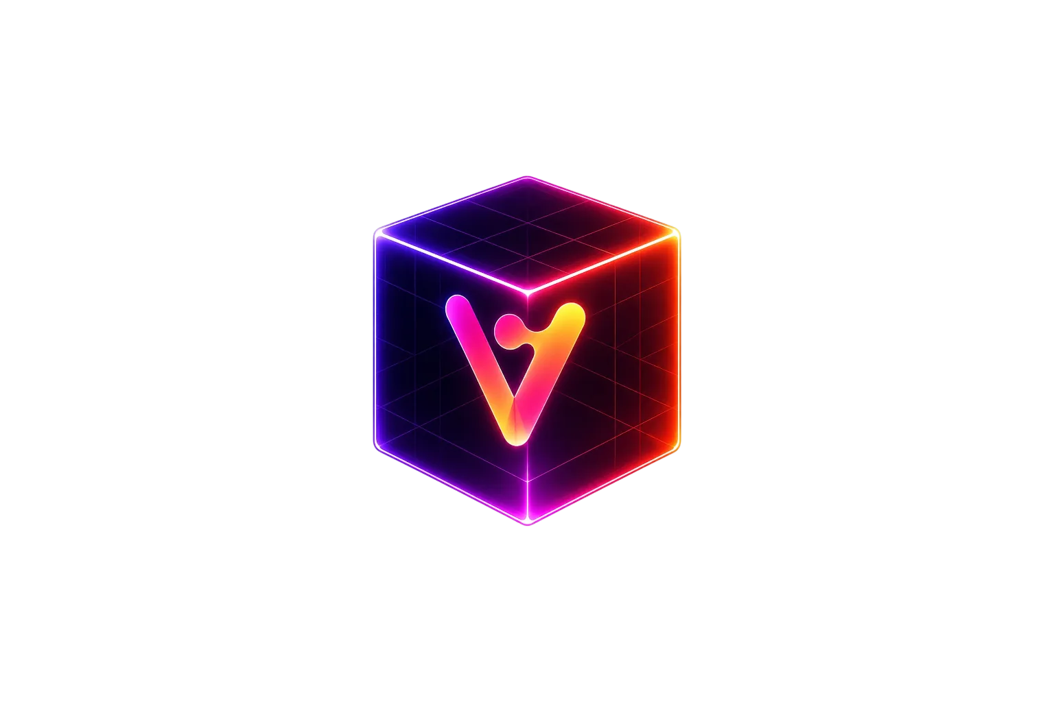 Main Cube with V Logo