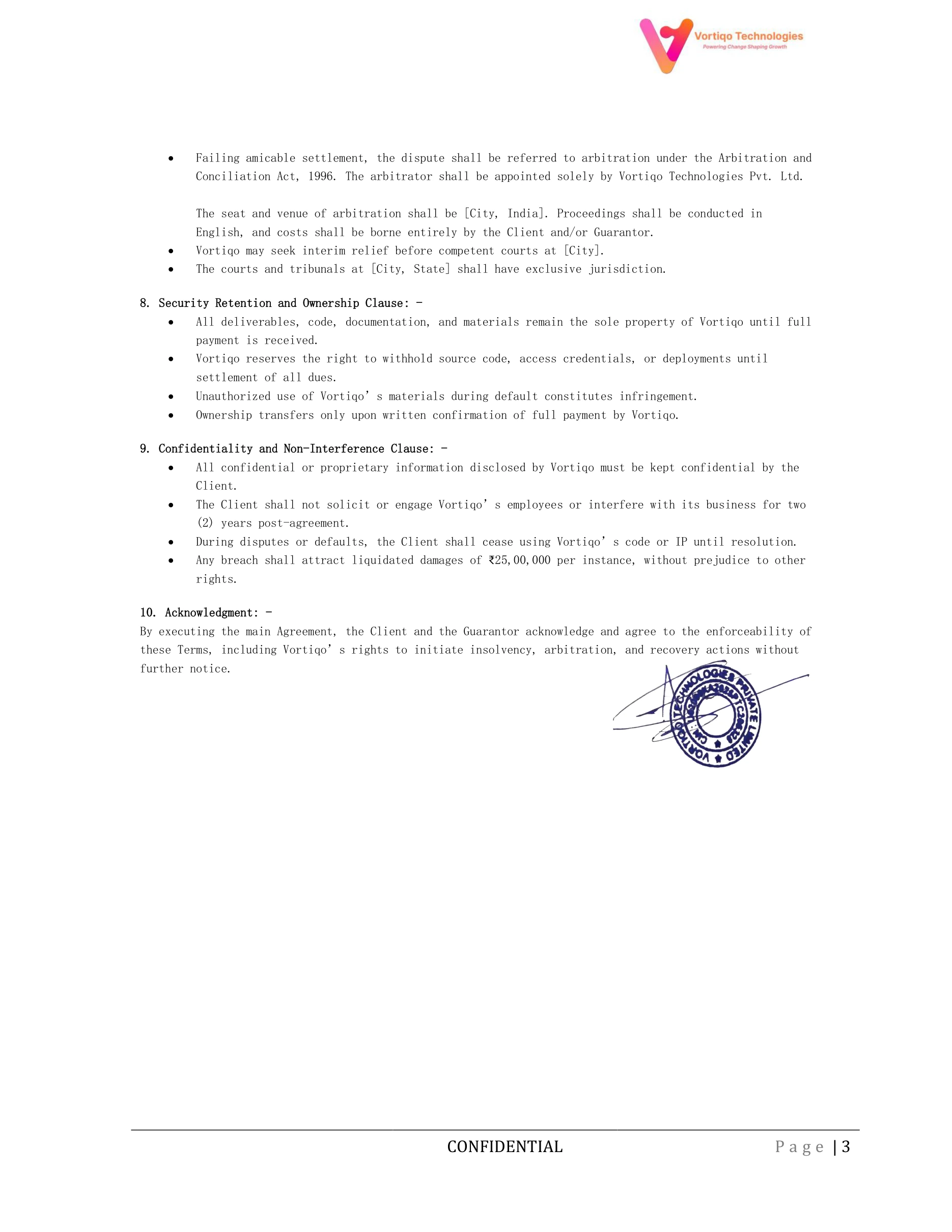 Vortiqo Terms and Conditions - Page 3